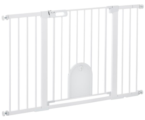 PAWHUT Zábrana pro psy do dveří s psí brankou 75-131 x 76 cm bílá