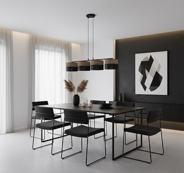 Lustr na lanku KARBON 4xE27/15W/230V černá/hnědá