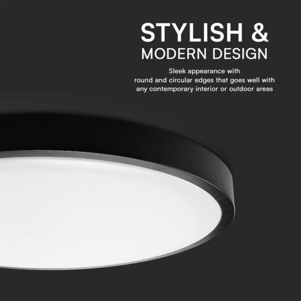 LED Koupelnové stropní svítidlo LED/18W/230V 6500K IP44 pr. 25 cm černá