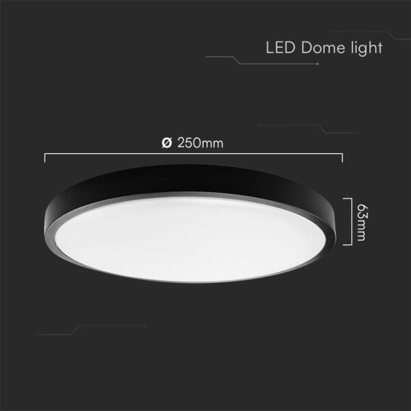 LED Koupelnové stropní svítidlo LED/18W/230V 6500K IP44 pr. 25 cm černá