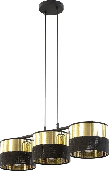 Lustr na lanku LUX 3xE27/15W/230V černá/zlatá