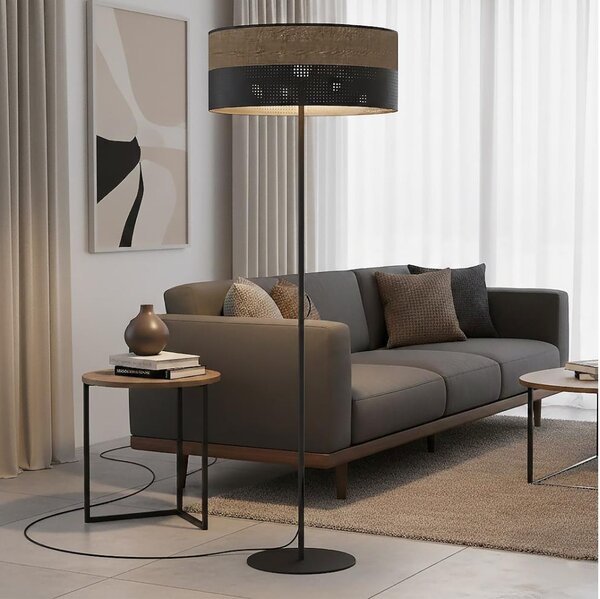 Stojací lampa KARBON 1xE27/15W/230V černá/hnědá