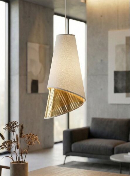 Lustr na lanku MODA 3xE27/15W/230V bílá/zlatá