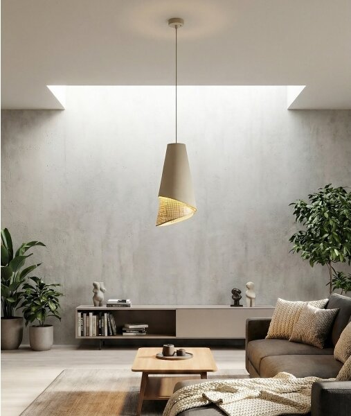 Lustr na lanku MODA 1xE27/15W/230V béžová/ratan