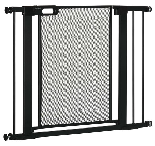 PAWHUT Zábrana pro psy do dveří s brankou 75-103 x 76 cm černá