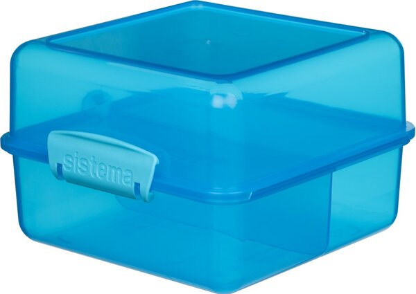 Sistema Dělený svačinový box Lunch Cube s 2 oddíly 1,4 l, modrá