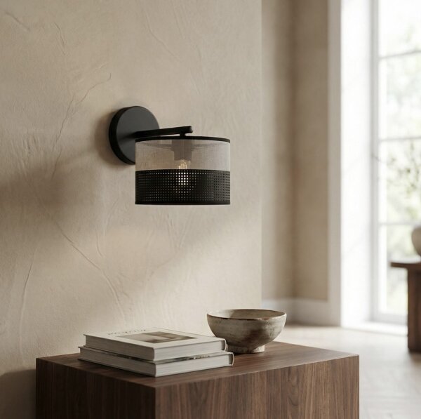 Nástěnná lampa KARBON 1xE27/15W/230V černá/šedá