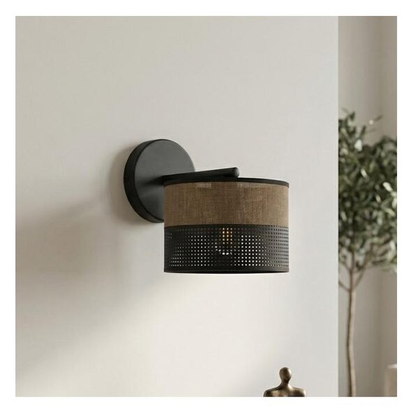 Nástěnná lampa KARBON 1xE27/15W/230V černá/hnědá