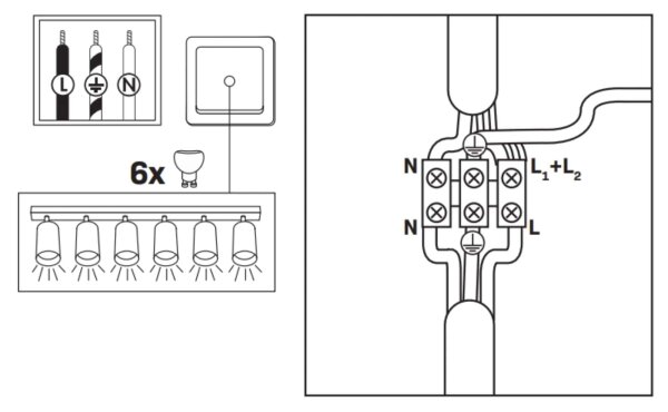 Koupelnové bodové svítidlo TURYN 6xGU10/10W/230V IP44 bílá