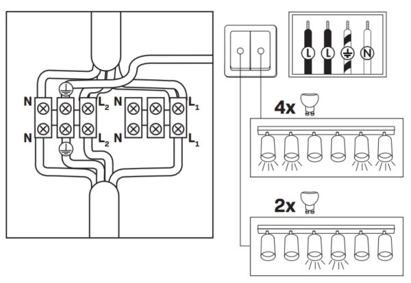 Koupelnové bodové svítidlo TURYN 6xGU10/10W/230V IP44 bílá