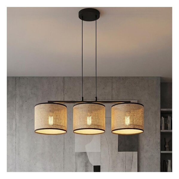 Lustr na lanku ECO 3xE27/15W/230V béžová/ratan