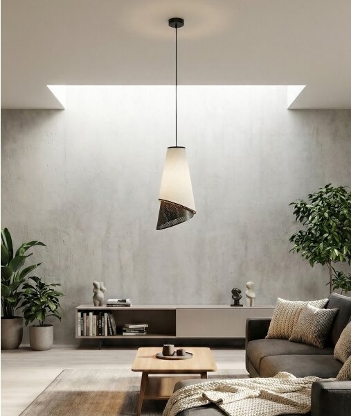 Lustr na lanku MODA 1xE27/15W/230V šedá/černá