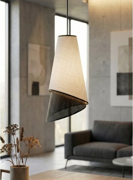 Lustr na lanku MODA 1xE27/15W/230V šedá/černá