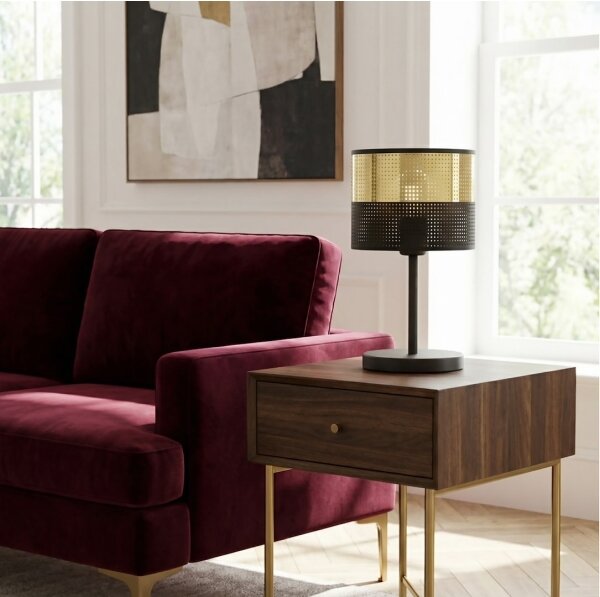 Stolní lampa LUX 1xE27/15W/230V černá/zlatá
