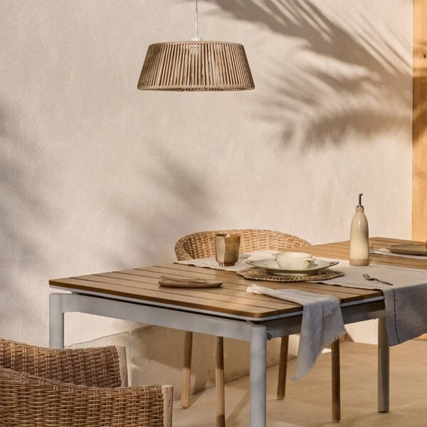 Béžovošedé závěsné stínidlo Kave Home Aldet 46 cm