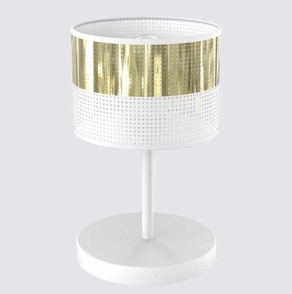 Stolní lampa LUX 1xE27/15W/230V bílá/zlatá