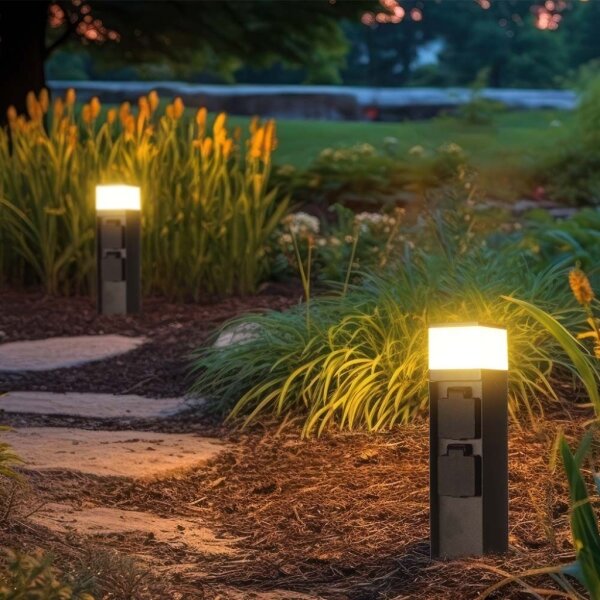 Venkovní lampa se 2 zásuvkami 1xG9/11W/230V IP44