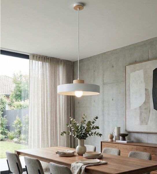 Lustr na lanku KIVI 1xE27/15W/230V bílá