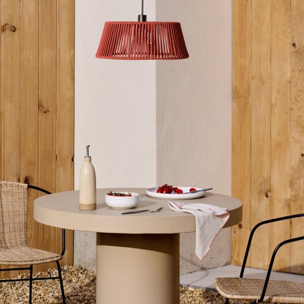 Terakotově červené závěsné stínidlo Kave Home Aldet 46 cm