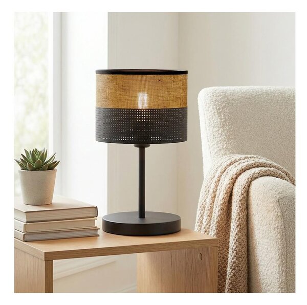 Stolní lampa KARBON 1xE27/15W/230V černá/hnědá