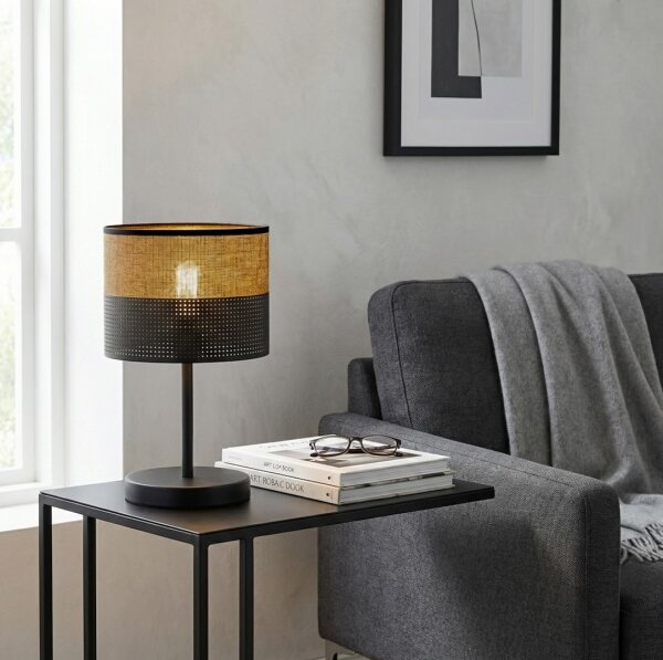 Stolní lampa KARBON 1xE27/15W/230V černá/hnědá