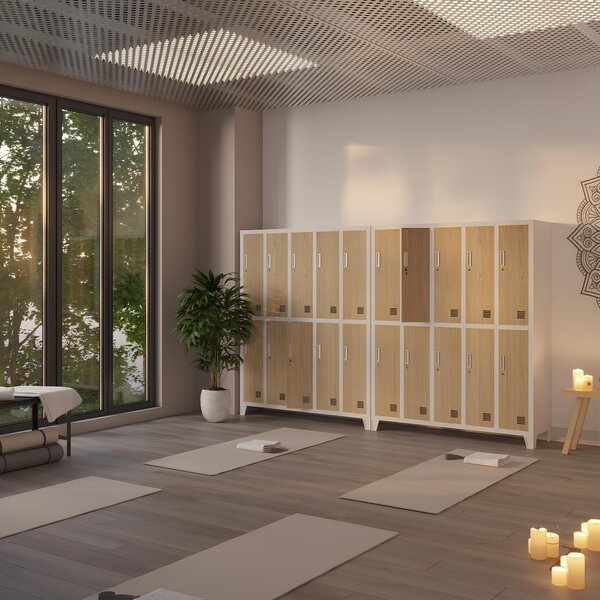 Šatní skříň 10-dveřová, bílá/dub sonoma, 1360x1720x450 mm: BARTEK Eco Design