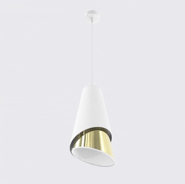Lustr na lanku MODA 1xE27/15W/230V bílá/zlatá