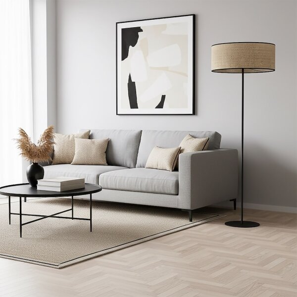 Stojací lampa ECO 1xE27/15W/230V béžová/ratan