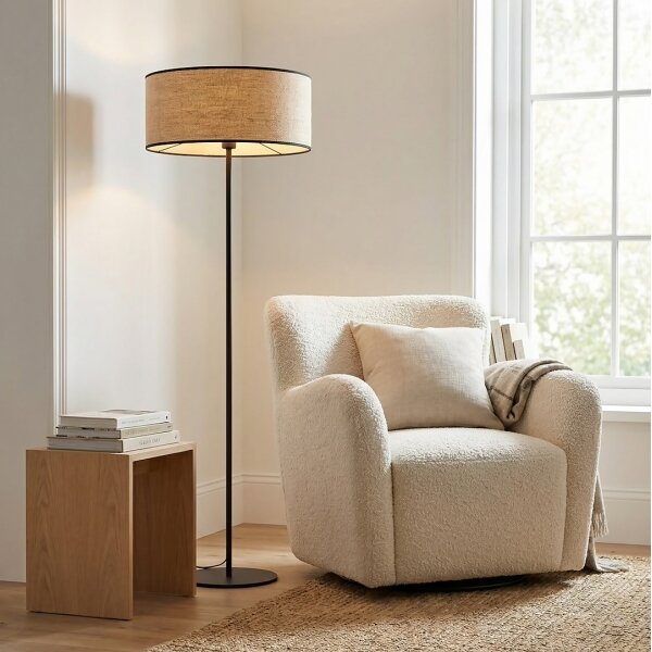 Stojací lampa ECO 1xE27/15W/230V béžová/ratan