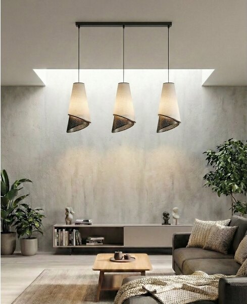 Lustr na lanku MODA 3xE27/15W/230V šedá/černá
