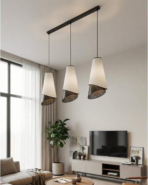 Lustr na lanku MODA 3xE27/15W/230V šedá/černá