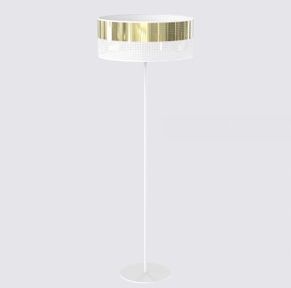 Stojací lampa LUX 1xE27/15W/230V bílá/zlatá