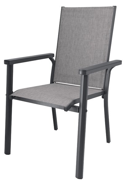 Livarno® Hliníková stohovatelná židle Houston, světle šedá (100400830)