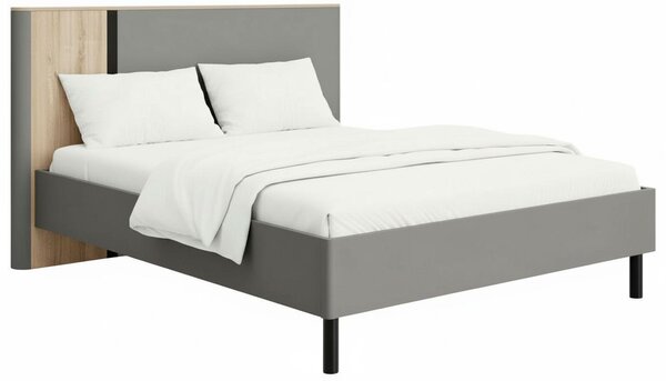 POSTEL, 180/200 cm, barvy grafitu, černá, dub artisan MID.YOU - Manželské postele, Online Only