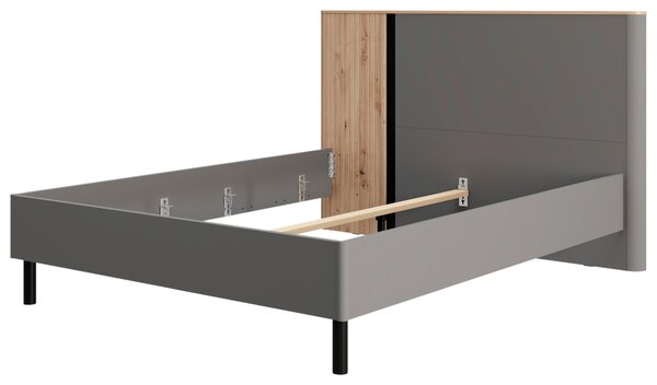 POSTEL, 180/200 cm, barvy grafitu, černá, dub artisan MID.YOU - Manželské postele, Online Only