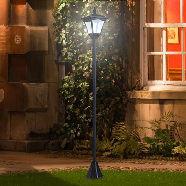 OUTSUNNY Zahradní solární lucerna PATH LIGHT 15 x 15 x 120 cm černá