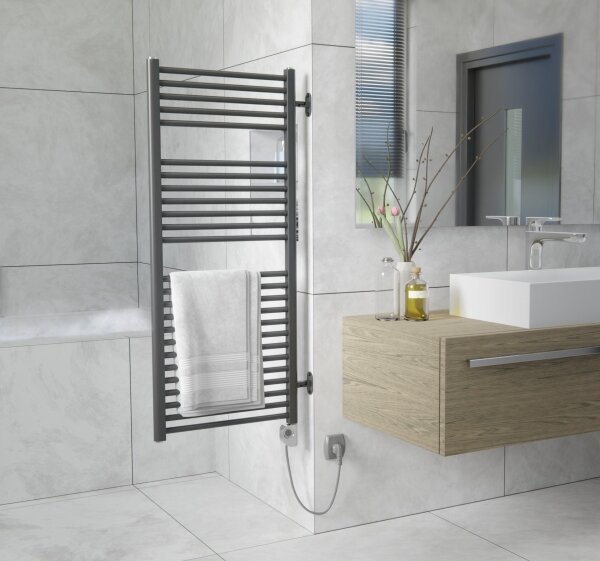 Vertaduro - Koupelnový radiátor s termostatem MEG 600W 118x50 cm antracit