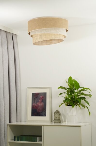 Duolla - Stropní svítidlo YUTE TRIO 1xE27/15W/230V pr. 45 cm hnědá/šedá/béžová