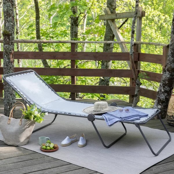 Polstrované skládací lehátko SIESTA L LightComfort šedá Ombre