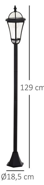 OUTSUNNY Sada dvou solárních luceren Ø18,5 x 129 cm černá