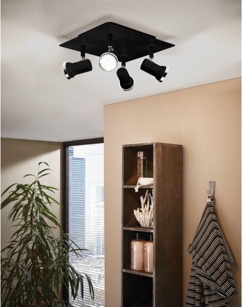 Eglo 780428 - LED Koupelnové bodové svítidlo BABILONE 4xGU10/3W/230V IP44 černá