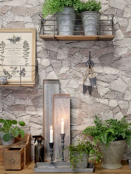 3ks plechový antik dlouhý podnos Old French - 62*13*3/ 52*13*3/ 42*13*3 cm - Chic Antique