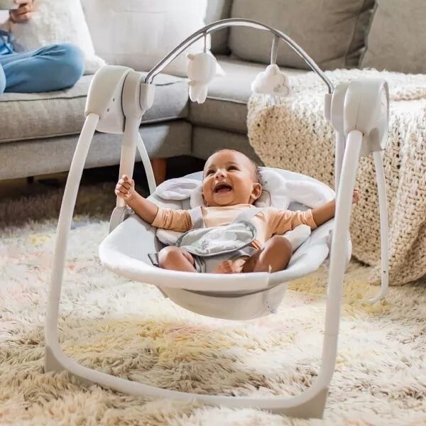 Ingenuity - Dětská houpačka s melodií CUDDLE LAMB 4xLR14