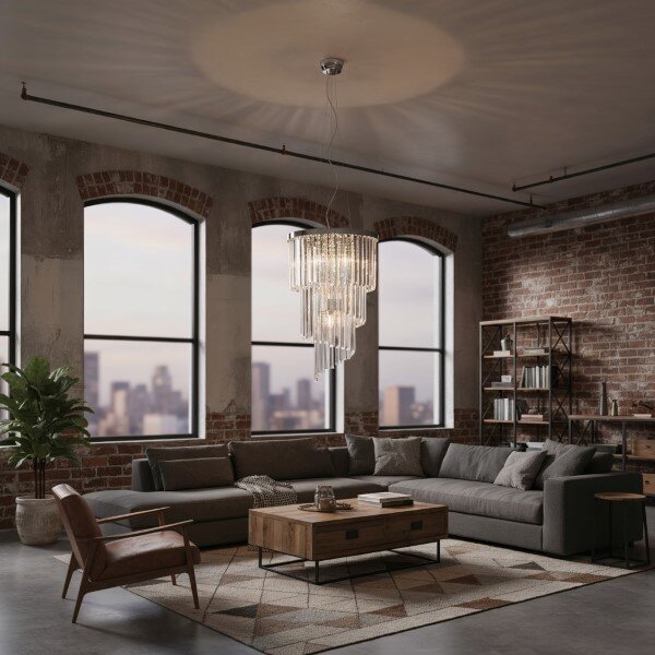 Závěsné svítidlo / Luster Ideal lux 117737 CARLTON SP8 CROMO 8xE14 40W chrom