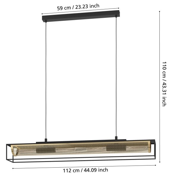 Eglo 43788 - Lustr na lanku NOHALES 4xE27/40W/230V