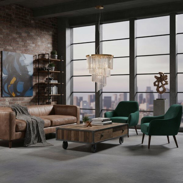 Závěsné svítidlo / Luster Ideal lux 213521 CARLTON SP12 ORO 12xE14 40W zlato