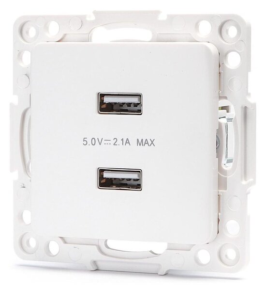 Aigostar - USB napájecí zásuvka bez rámečku 2x USB-A bílá