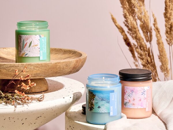 Sada 3 vonných svíček FRUITY BLOOM Sojový vosk Svěží tóny Květinové tóny