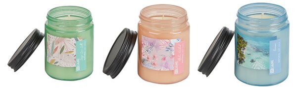 Sada 3 vonných svíček FRUITY BLOOM Sojový vosk Svěží tóny Květinové tóny
