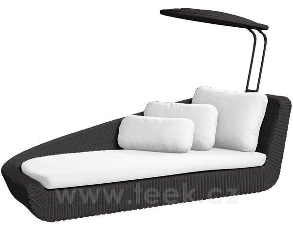 Cane-line Relaxační díl pravostranný Savannah, Cane-line, 235x98x153 cm, rám kov, výplet umělý ratan barva black